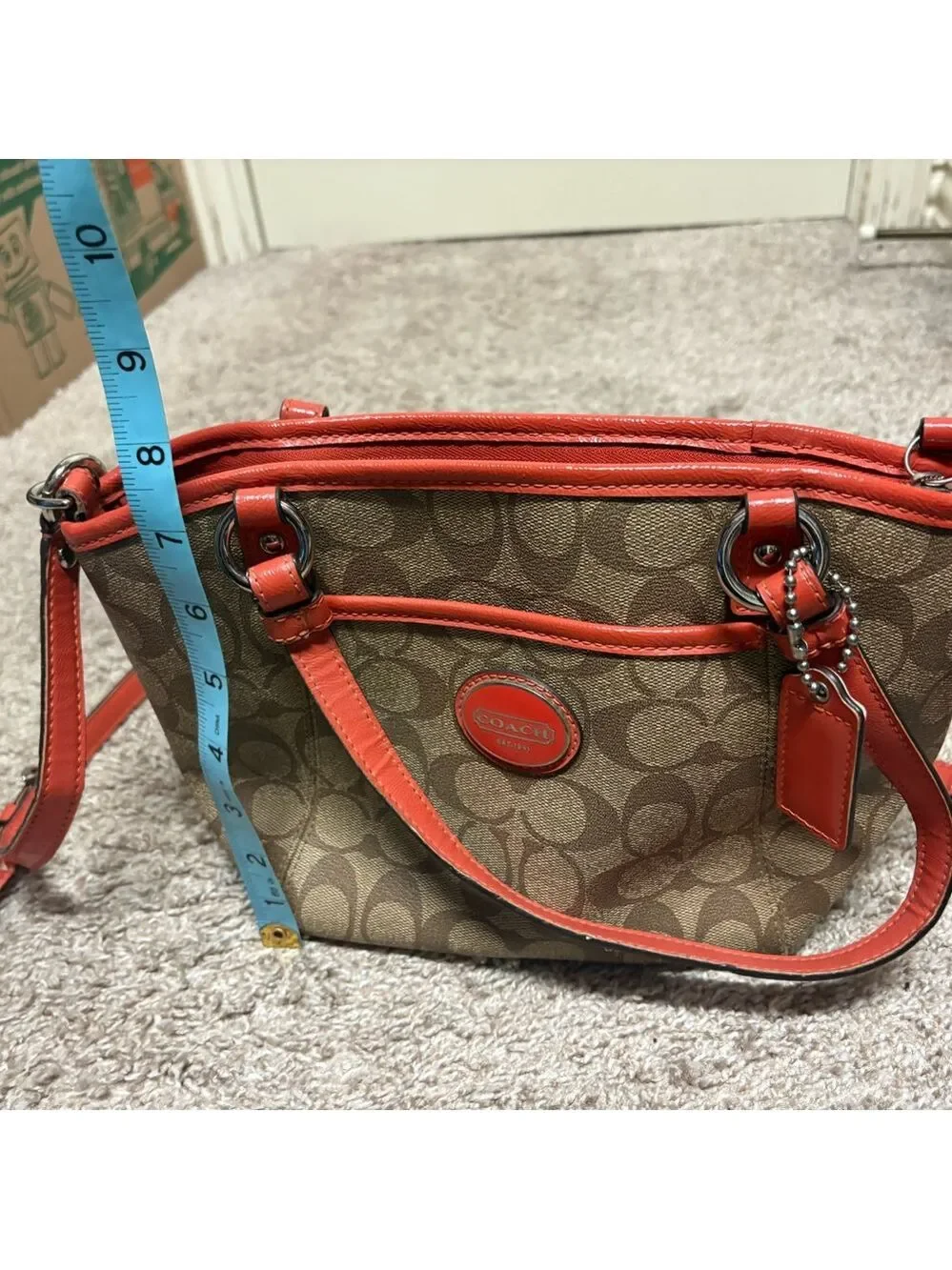 Coach Peyton bag shoulder tote crossbody purse 2012 brown orange clean authentic